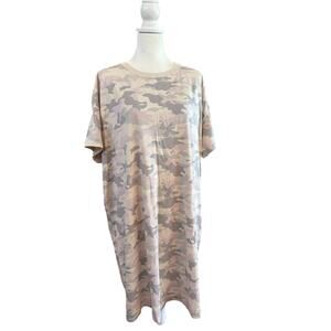 old navy pink and gray camo t shirt dress womens xl nwt